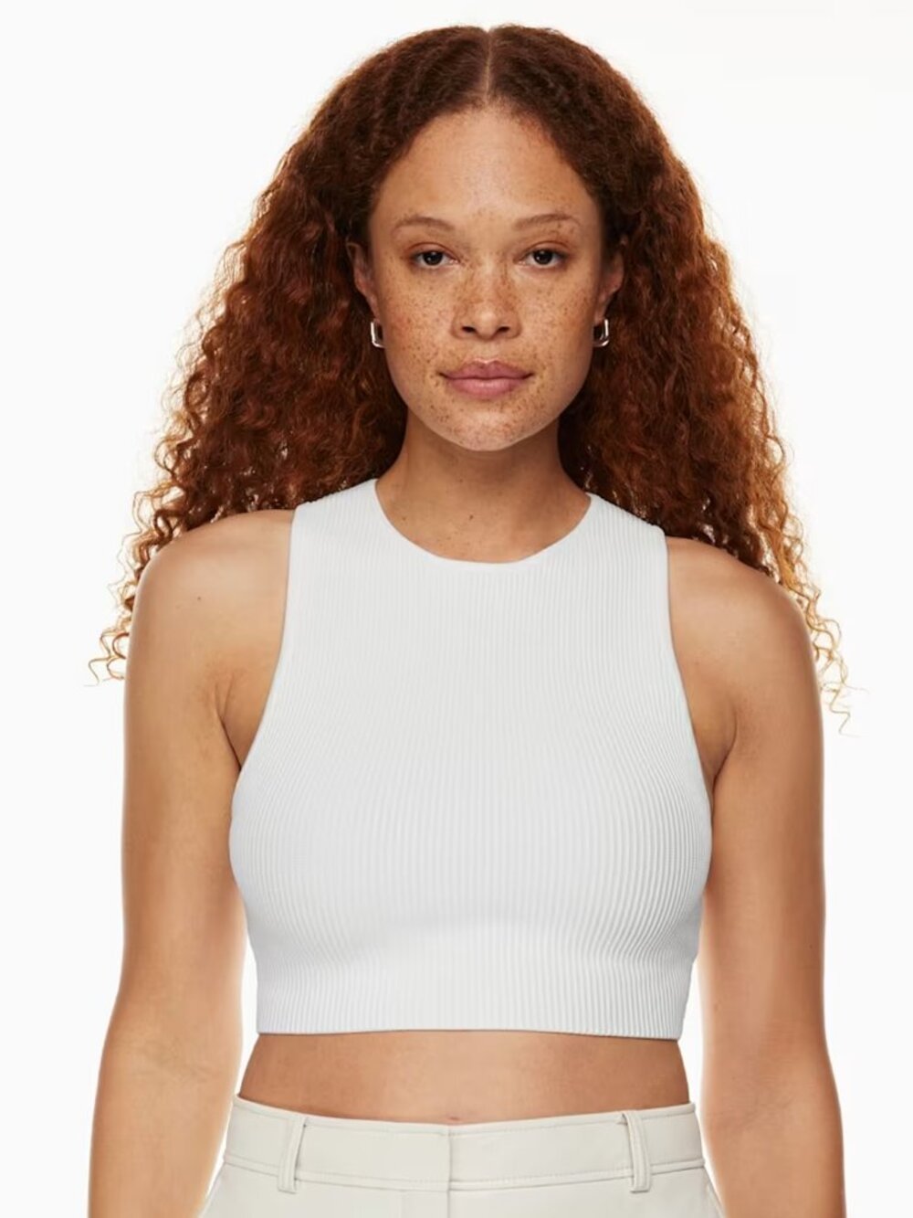 Sculpt Knit Racer Cropped Tank | Aritzia | XS | White